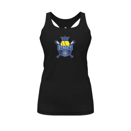 [CUS-DFW-RCBK-PER-BLK-FYS-LOGO1] Racerback Tank Top (Female Youth S, Black, Logo 1)