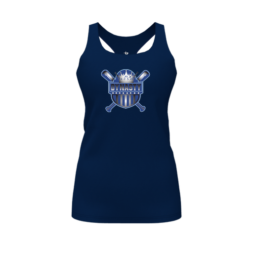 [CUS-DFW-RCBK-PER-NVY-FYS-LOGO2] Racerback Tank Top (Female Youth S, Navy, Logo 2)