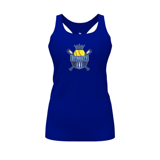 [CUS-DFW-RCBK-PER-RYL-FYS-LOGO1] Racerback Tank Top (Female Youth S, Royal, Logo 1)