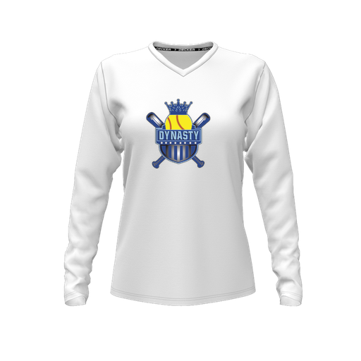 [FTLVCFWH-FYXS-LOGO1] Comfort T-Shirt (Female Youth XS, White, V Neck, Logo 1, Long Sleeve)