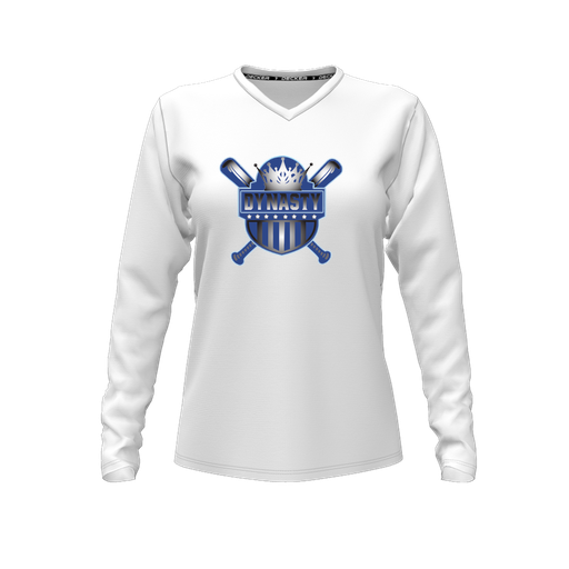 [FTLVCFWH-FYXS-LOGO2] Comfort T-Shirt (Female Youth XS, White, V Neck, Logo 2, Long Sleeve)