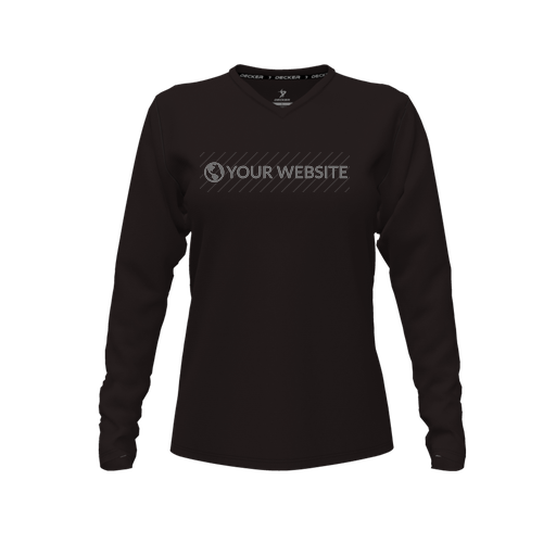 [FTLVCFBK-FYXS-LOGO3] Comfort T-Shirt (Female Youth XS, Black, V Neck, Logo 3, Long Sleeve)