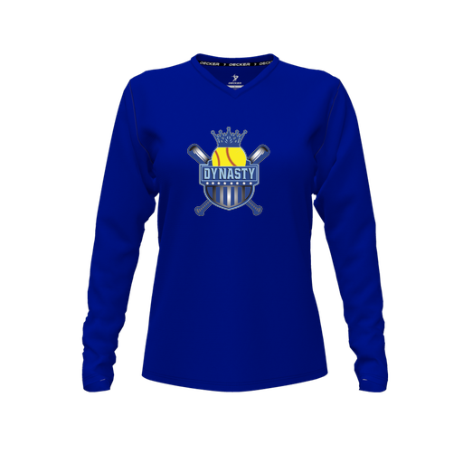 [FTLVCFRY-FYXS-LOGO1] Comfort T-Shirt (Female Youth XS, Royal, V Neck, Logo 1, Long Sleeve)