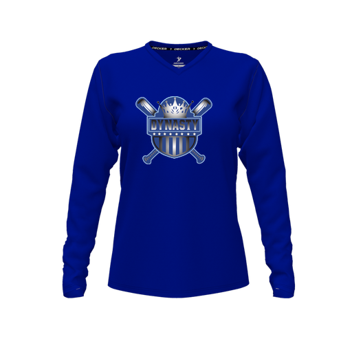 [FTLVCFRY-FYXS-LOGO2] Comfort T-Shirt (Female Youth XS, Royal, V Neck, Logo 2, Long Sleeve)
