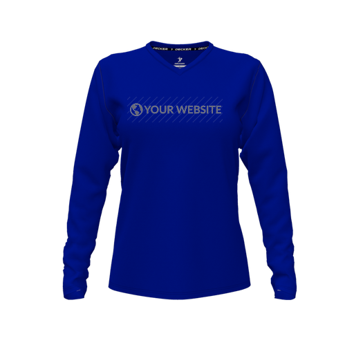 [FTLVCFRY-FYXS-LOGO3] Comfort T-Shirt (Female Youth XS, Royal, V Neck, Logo 3, Long Sleeve)