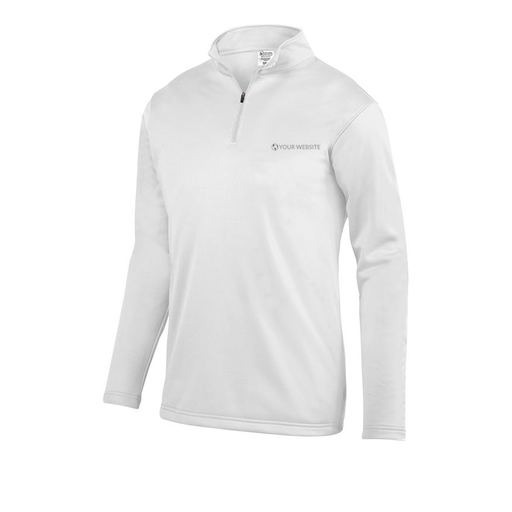 [FOLQFFWH-AS-LOGO3] Decker Men's FlexFleece 1/4 Zip (Adult S, White, Logo 3)