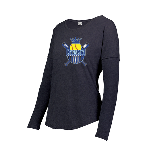 [FTLCUBNV-FAXS-LOGO1] Decker Women's Tri-Blend T-Shirt - Long Sleeve (Female Adult XS, Navy, Logo 1)