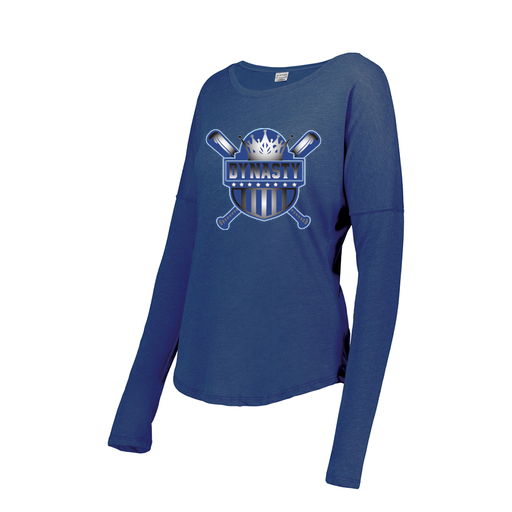 [FTLCUBRY-FAXS-LOGO2] Decker Women's Tri-Blend T-Shirt - Long Sleeve (Female Adult XS, Royal, Logo 2)
